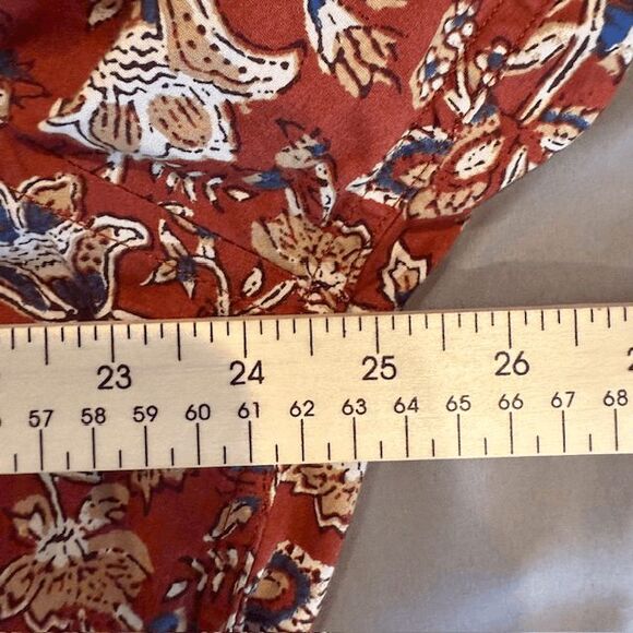 Banana Republic Camden-Fit Custom 078 Wash Rust Floral Shirt Flip Cuff Size XL - Picture 8 of 11
